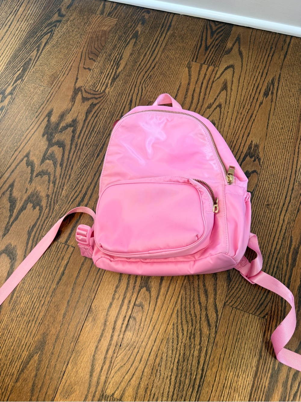 Stoney Clover Lane Pink Nylon Mini Backpack with Gold Zippers